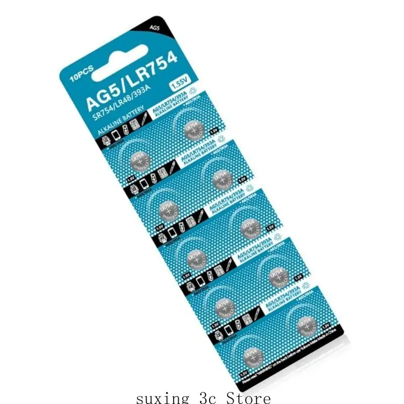 E8be 10pcs lr754 ag5 щелочные батареи Sr754 546 RW28 939A LR48.