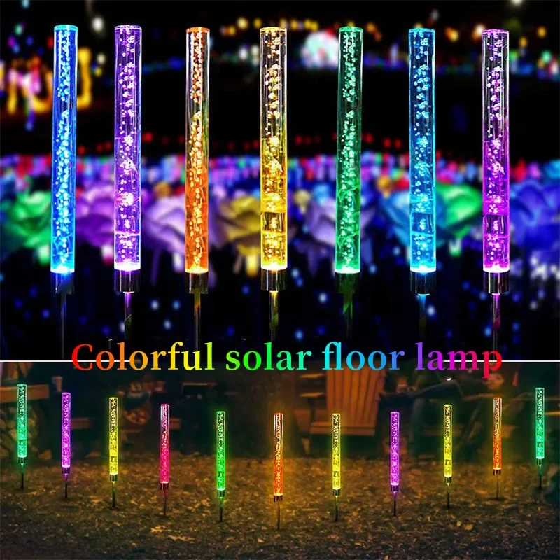 

Solar LED outdoor waterproof multi-color bubble light RGB color landscape light, used for courtyard, lawn, garden decoration