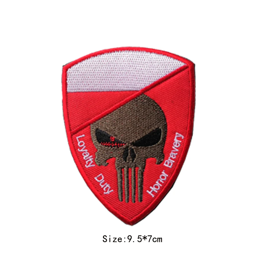 Poland Polish Flag Embroidery Bag Patches Fan Skull Stickers Outdoor Hat Clothing Backpack DIY Grom Military Badge Appliques