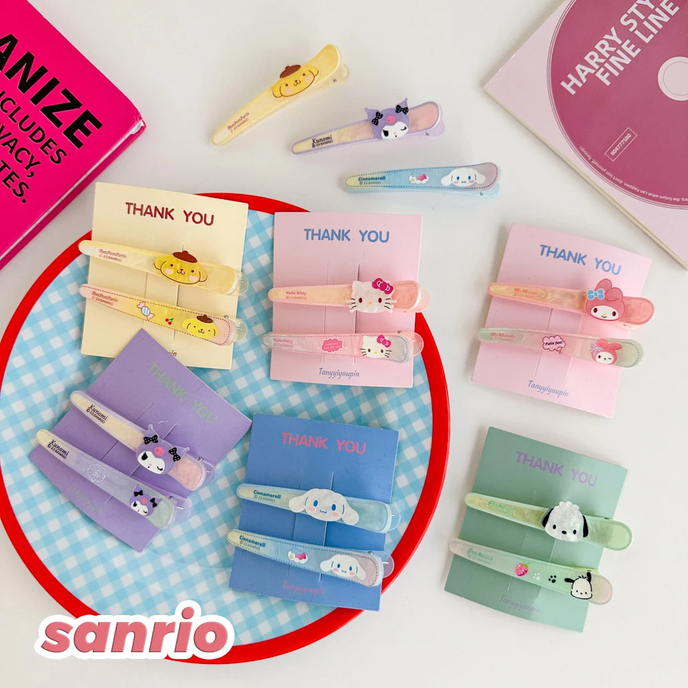 MINISO Sanrio Anime Hair Clip Kuromi My Melody Pochacco Pompompurin Cinnamoroll Kawaii Cartoon Artistic Fashions Hair Clip