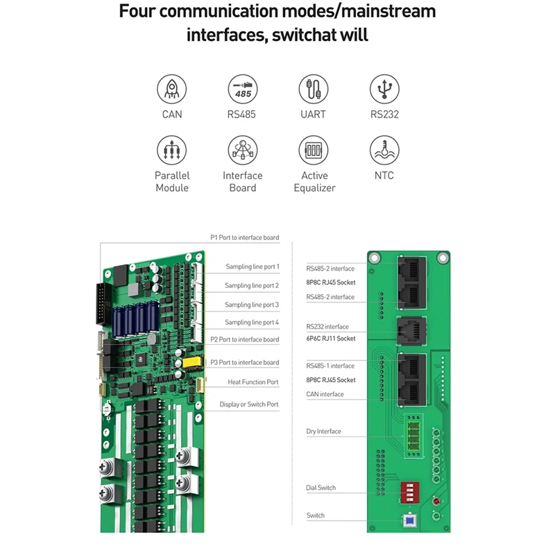 For BMS JK-PB2A16S15P Lifepo4 Li- LTO Battery 24V 48V 8S/16S 150A Household Energy BMS Home Inverter Active Balancer