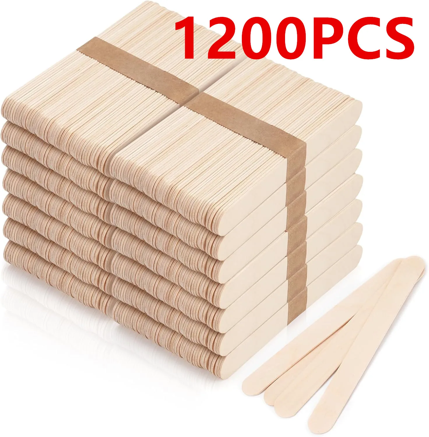 

1200 Pieces Large Wooden Wax Sticks, 6-Inch Wood Waxing Sticks Wax Spatulas Applicator, Wood Craft Sticks for Body Hair Removal