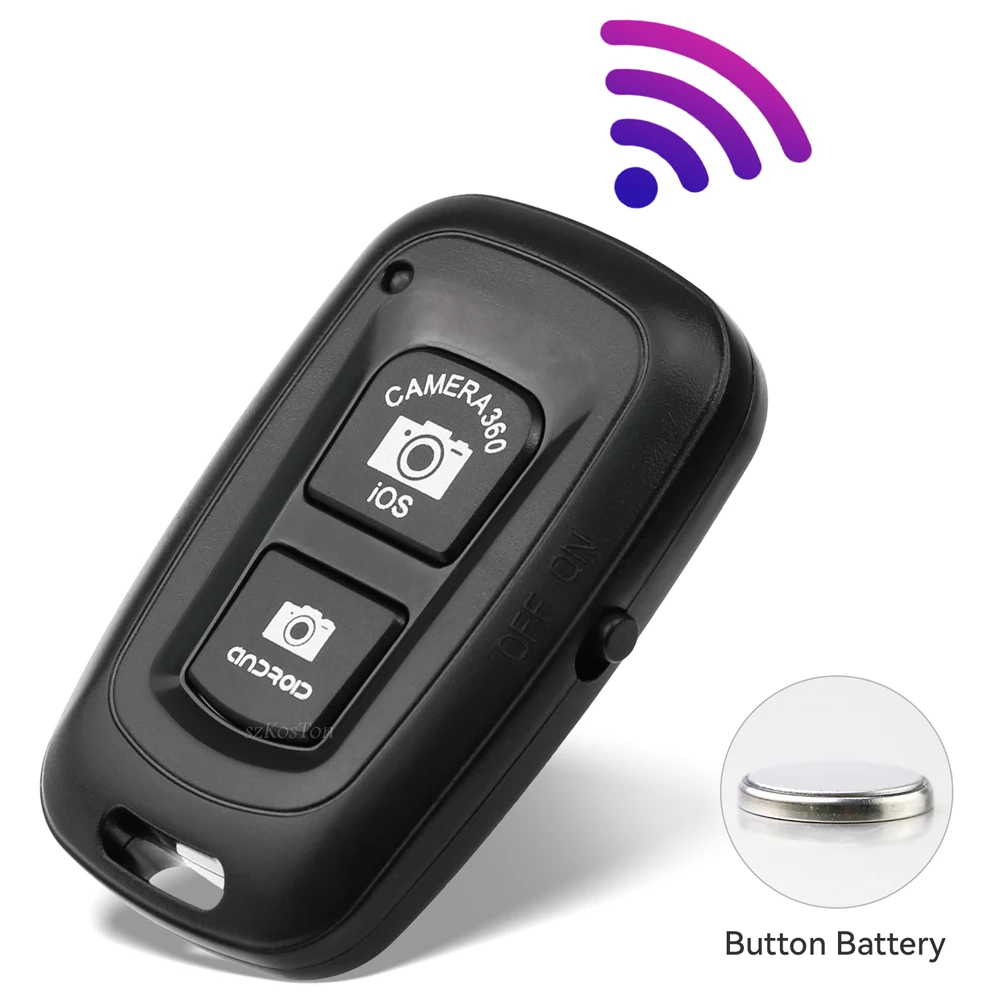 Disparador remoto para teléfono, Control inalámbrico compatible con Bluetooth para monopié, botón obturador para cámara fotográfica, accesorio para