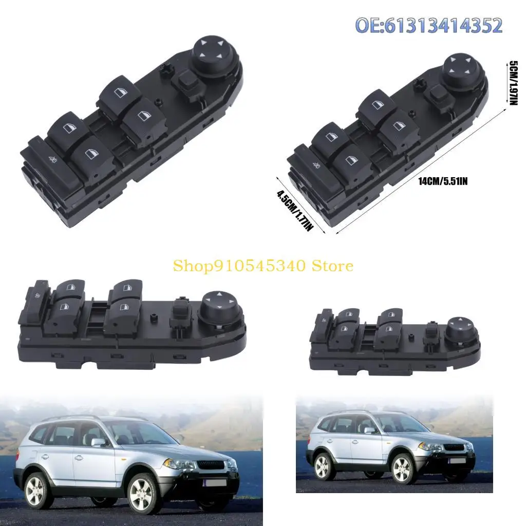 U2JA ABS Car Window Control Assembly for E83 2004-2010, Four Window Button Layout with Mirror Control , Driver Door Switches