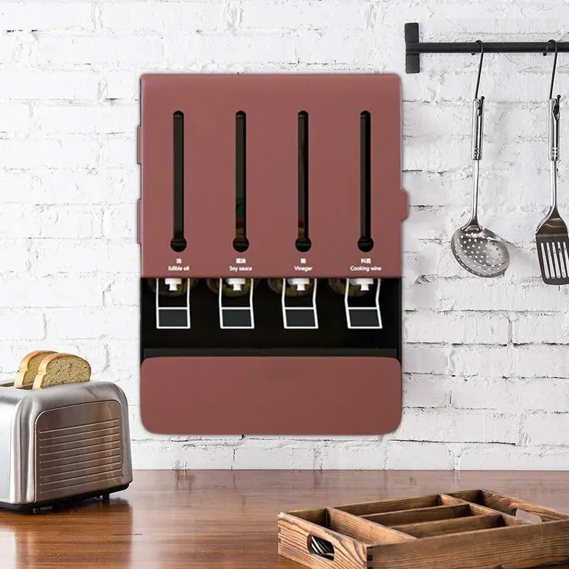 Seasoning Wall Rack Turntable Spice Rack Organizer Wall Mount Seasoning Box For Kitchen Cabinet Multi-compartment Storage Space