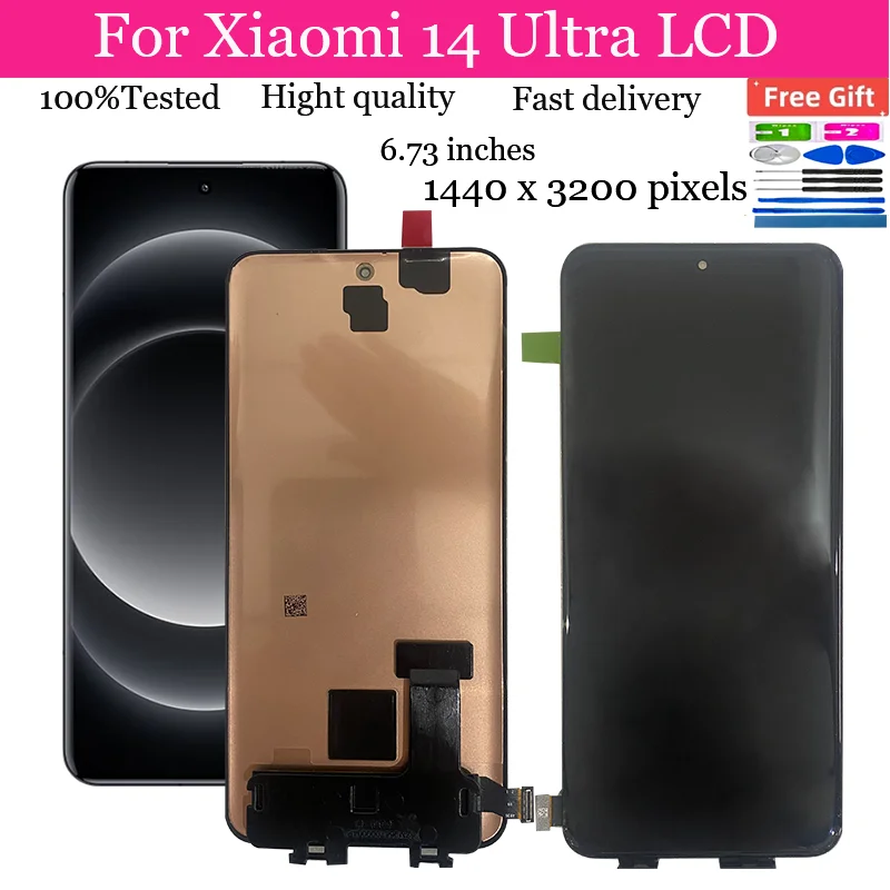 6.73'' New AMOLED For Xiaomi 14 Ultra LCD Display Touch Screen Digitizer Assembly For Xiaomi Mi14 Ultra Display Replacement