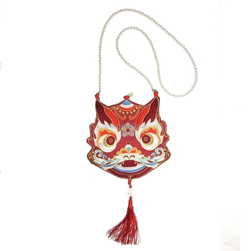 

2025 китайская улучшенная сумка с вышивкой ханьфу в традиционном стиле, этническая сумка через плечо, повседневная сумка для аксессуаров ханьфу с кисточками в древнем стиле