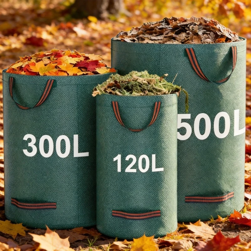272L 120L 500L Foldable Yard Fallen Leaves Garbage Bags Garden Weeds Collection Container Compost Bin