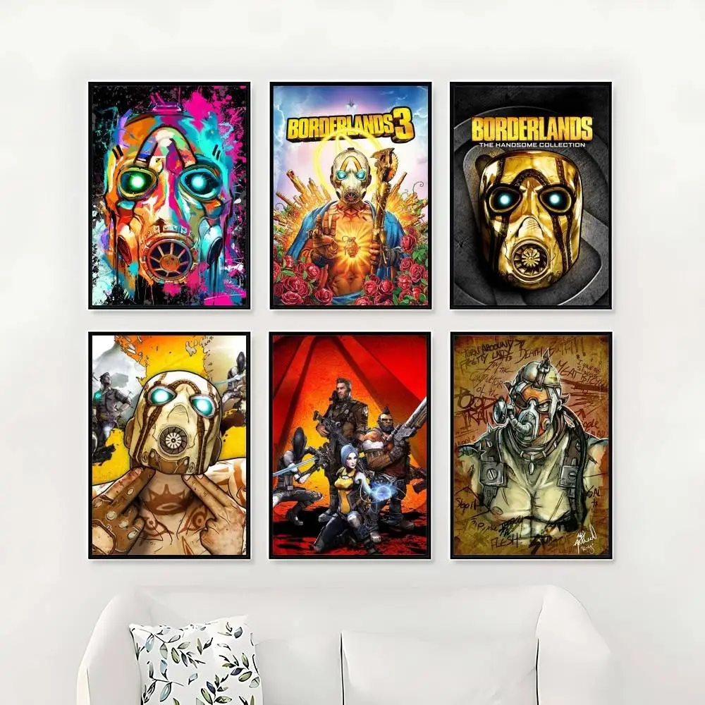 ملصق لعبة B- Borderlands ملصقات لاصقة مقاومة للماء ملصق ورقي للمقهى وبار ديكور المنزل