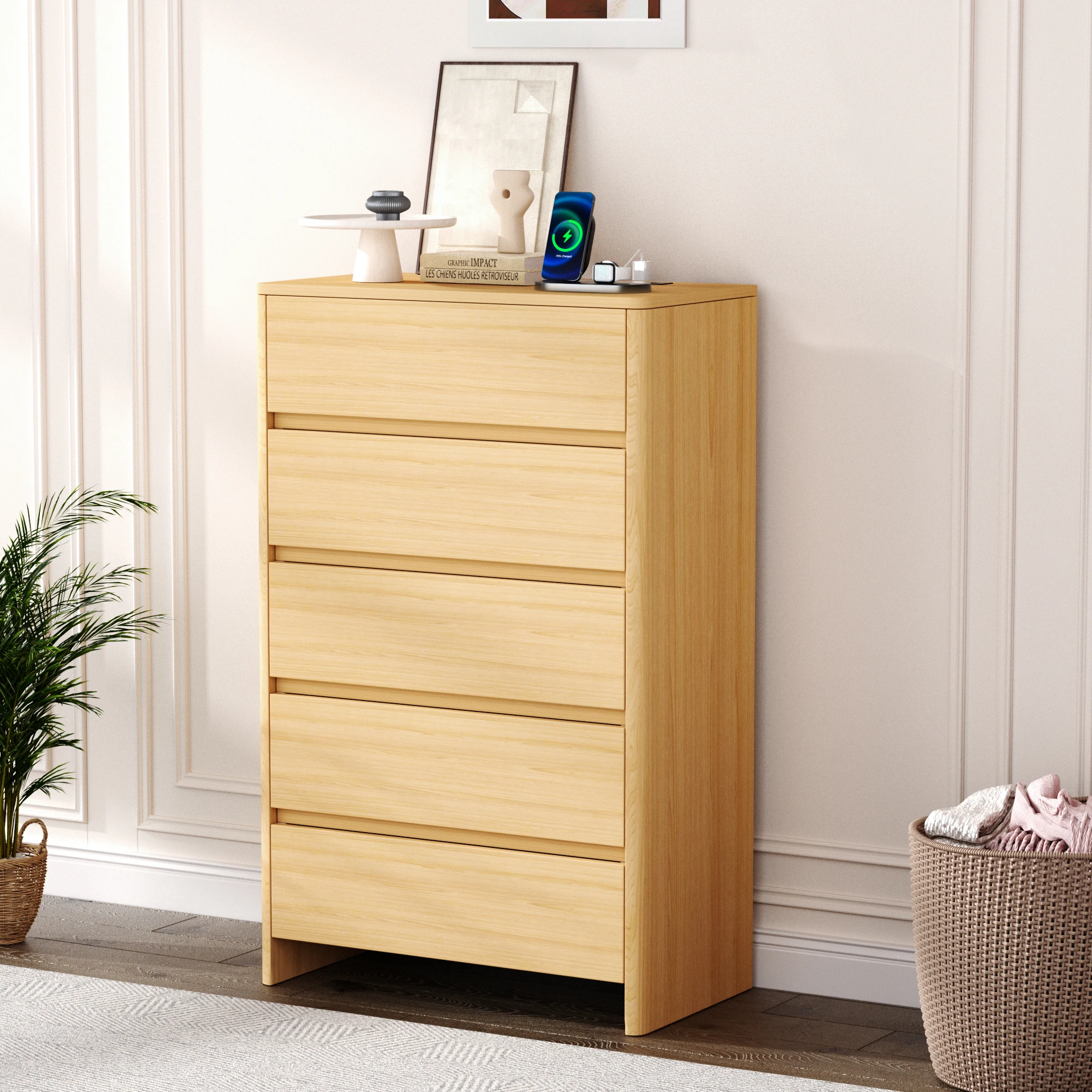 

Современная тумба под телевизор 29,5 дюймов, шкаф для хранения в гостиной, многофункциональный комод с 5 ящиками