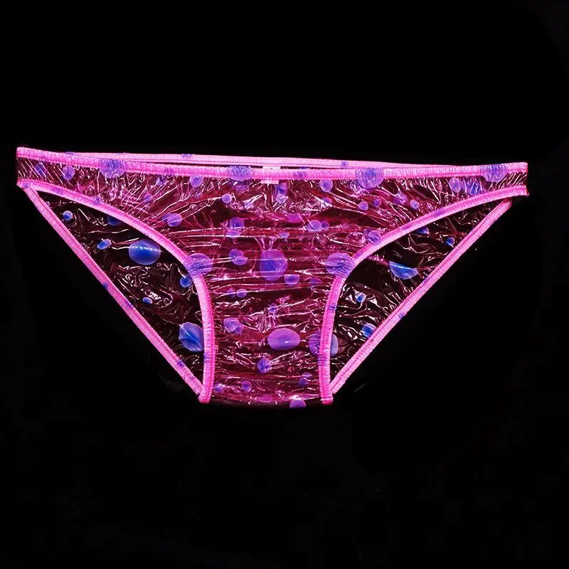 

Lightweight Sheer PVC Plastic Men's Sexy Briefs Women Soft Bubble Dot Low Mid Waist Erotic Panties Fetish ABDL Waterproof Panty