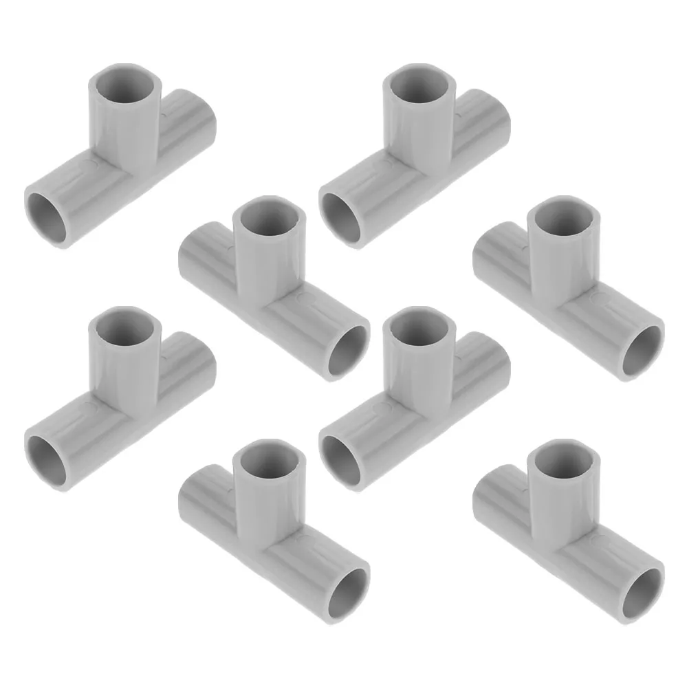 

8pcs Fence Accessories T-Shaped PVC Connector Playpen Parts Pipe Connector for Indoor Outdoor Use Light Grey Durable Easy