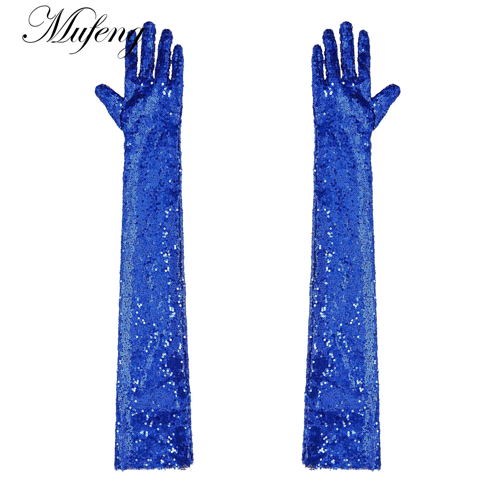 

Women Vintage 1920s Shiny Sequins Gloves Finger Elbow Length Long Gloves for Opera Evening Party Performance Costumes Acceaaorie