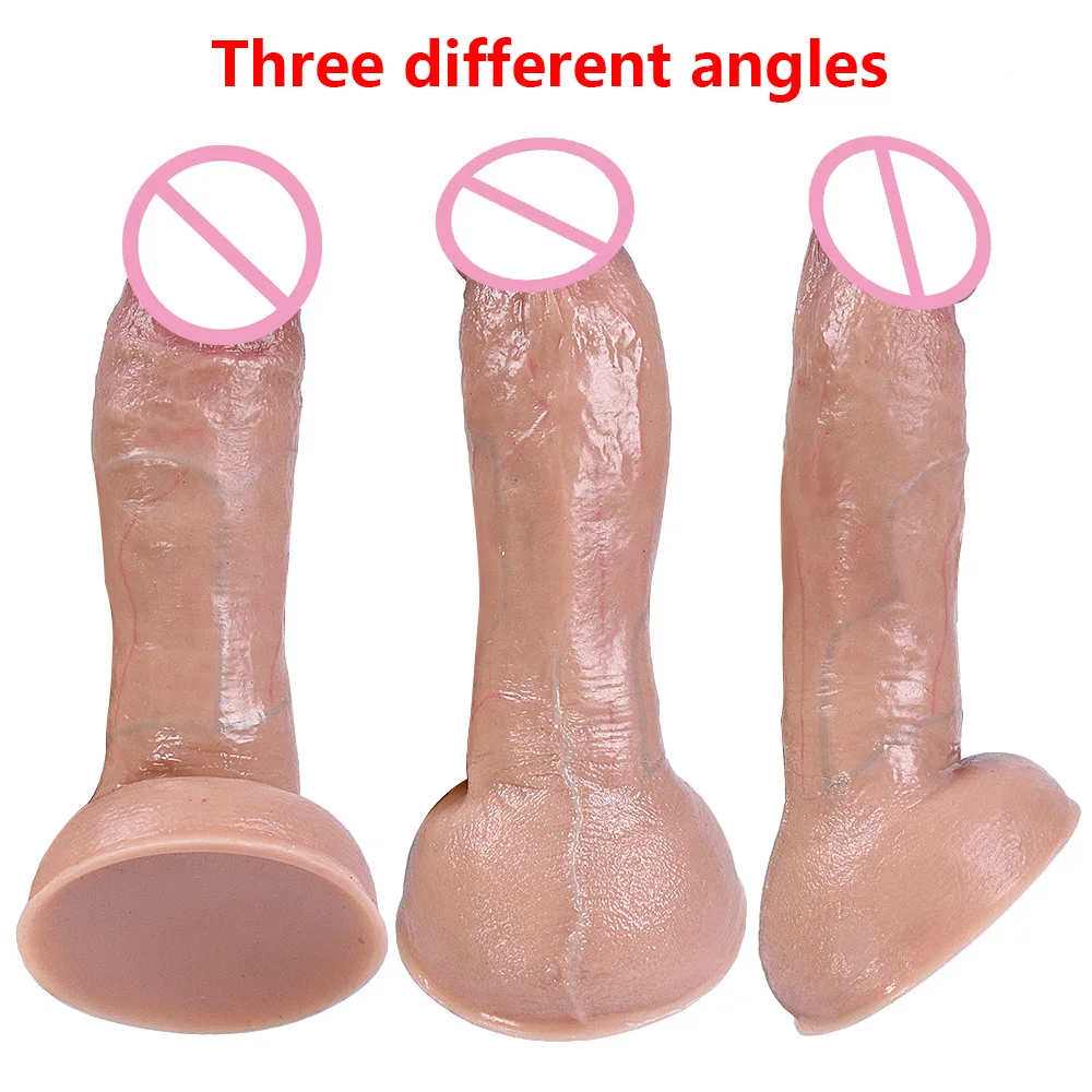 8/9inch Realistic Penis Soft Huge Dildo Female Masturbator Double-layer Silicone Suction Cup Sex Toy Dildos for Women Big Dick