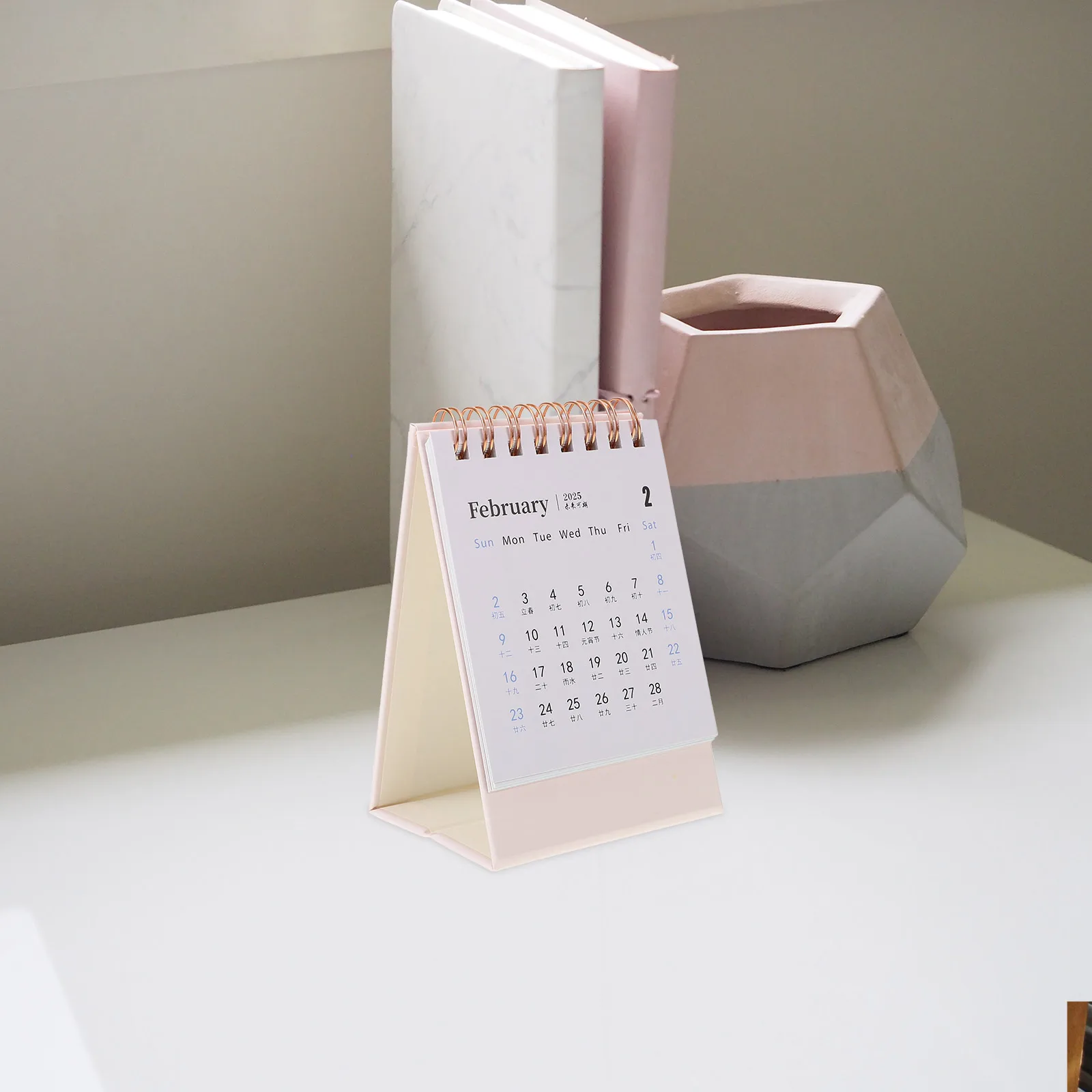 

Mini Desk 2024-2025 Decorative Desktop Standing Flip For Office Home Thick Material Modern Design Small Calendar