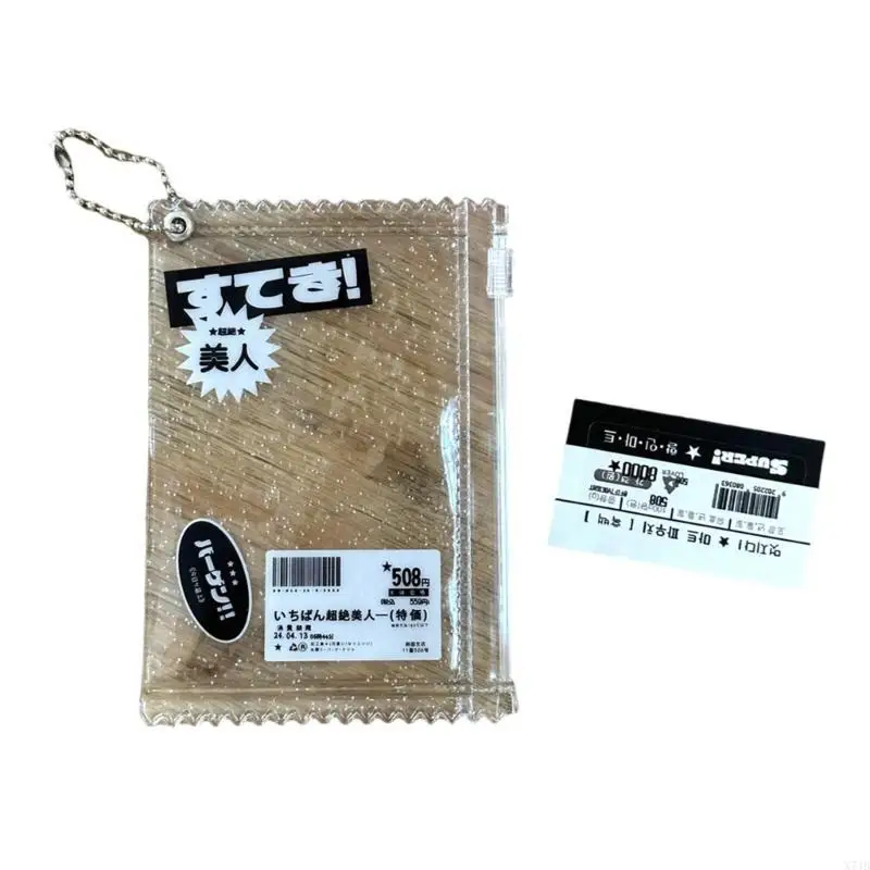 Zip Keyring for Convenient Card Carrying PVC Photo Card Sleeve Pendant