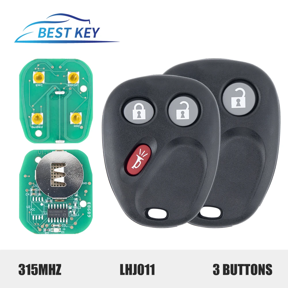 Best key 315Mhz MYT3X6898B Car Remote Control Key For Chevrolet Trailblazer For Buick Rainier For GMC Envoy Fob 3 Buttons CarKey