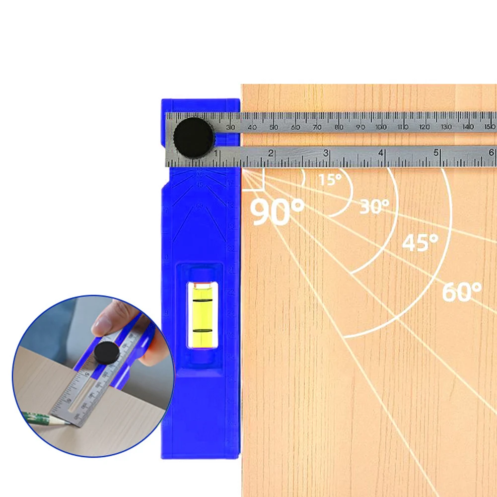 

Многоугольная регулируемая линейка для измерения глубины из алюминиевого сплава с высокоточным горизонтальным пузырьком и запирающей ручкой