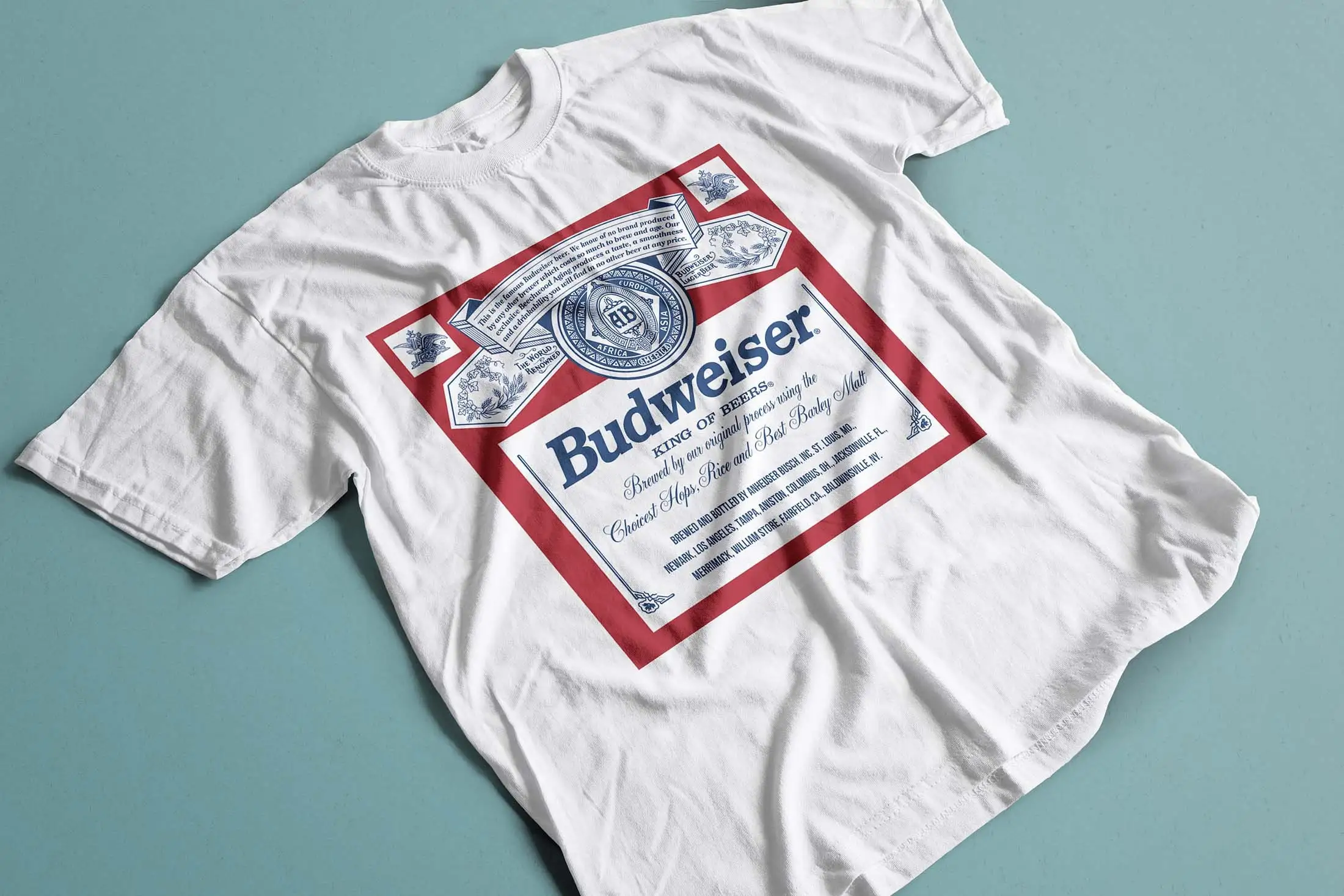 Officially Licensed Budweiser Beer Retro T Shirt For