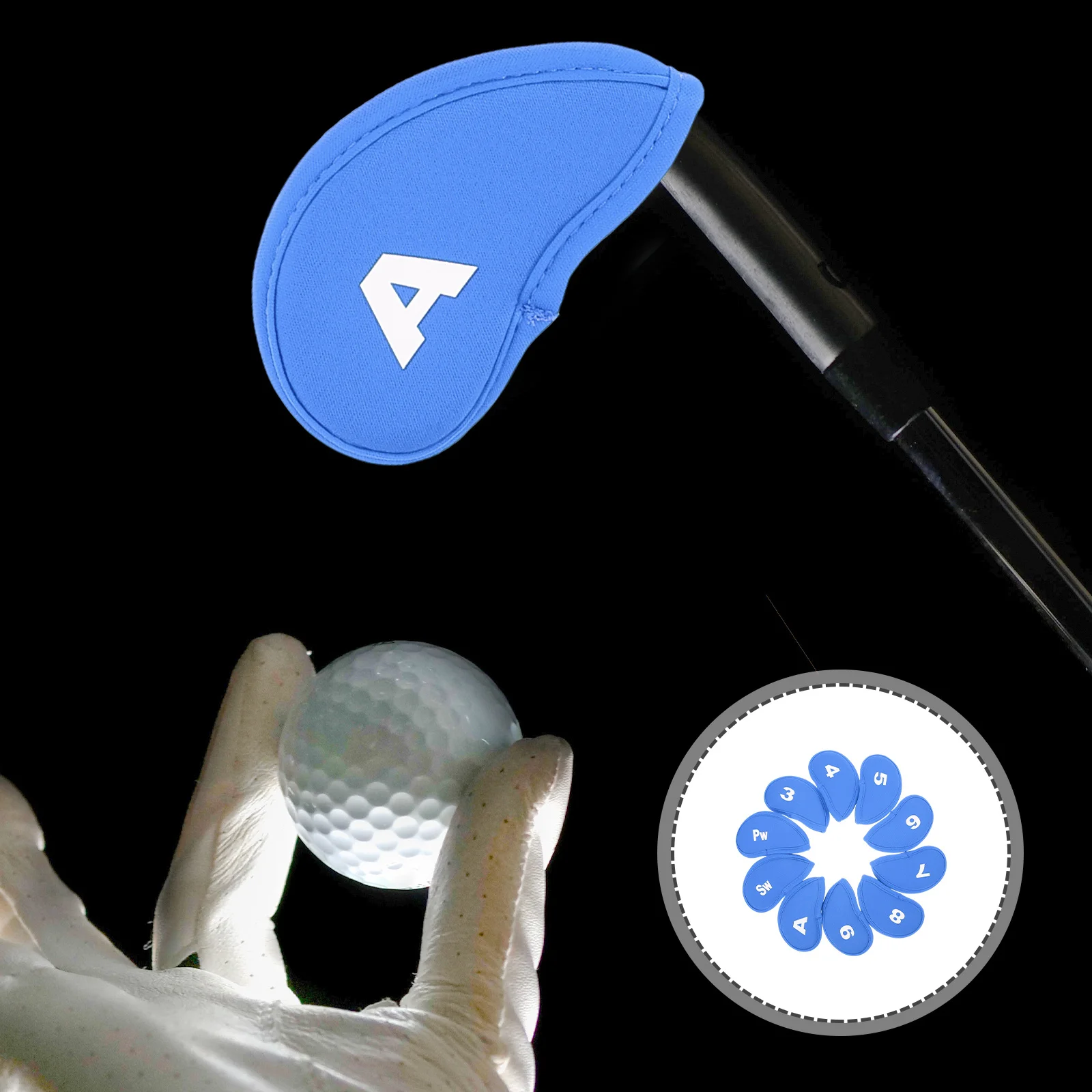 

10Pcs Golf Club Head Covers Wear-Resistant Cloth Protector Portable for Putter Mallet Shaft Golf Supplies Golfs Supplies