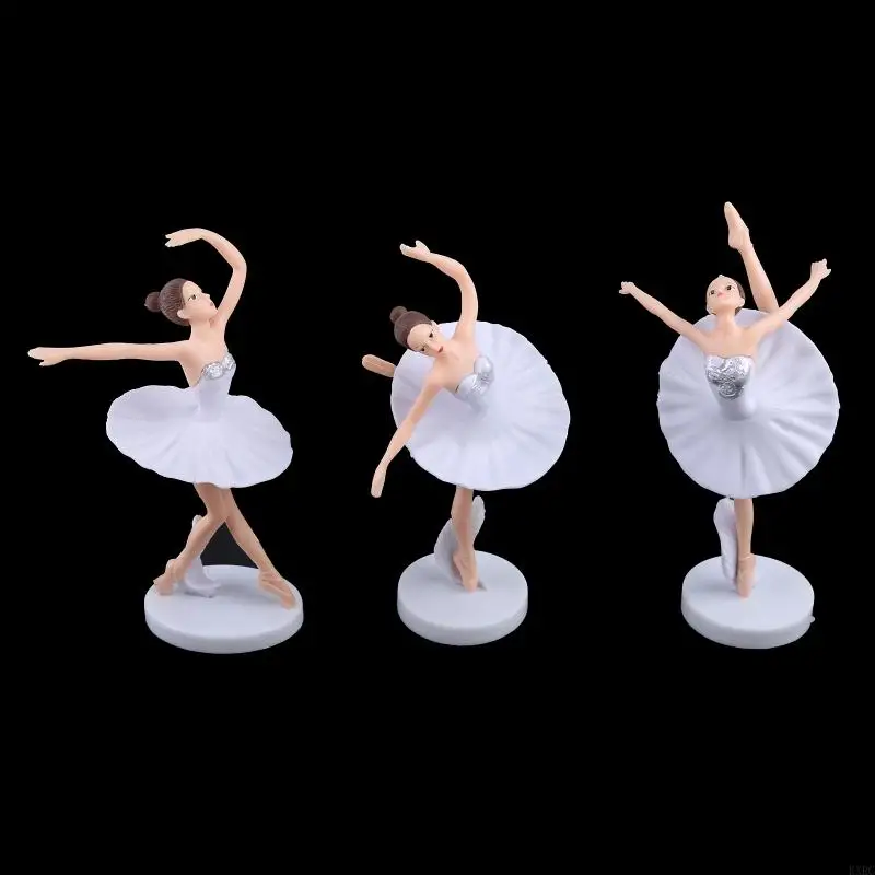 

KXRC 6 Pieces Ballet Dancer Girls Pink White Cupcake Dessert Toppers for Ballet Party