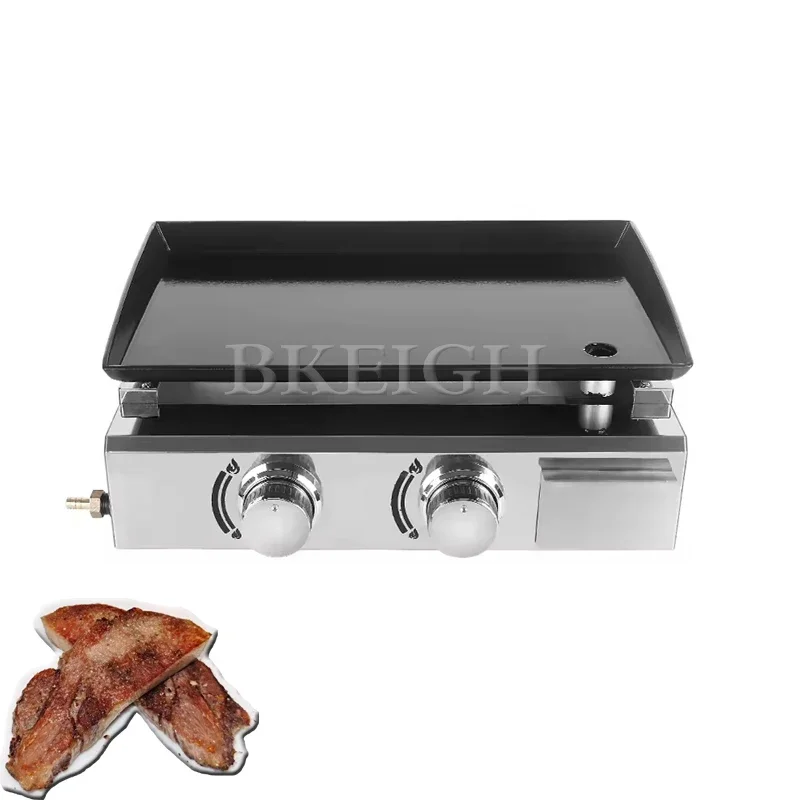 Ce Bersertifikat Desktop Gas Non Stick Grill Restoran Pelat Besi Oven Makanan Laut Batu Hitam