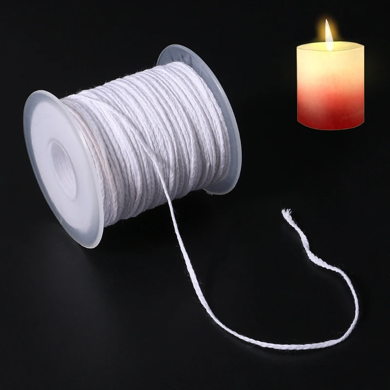 1 Roll 200 Feet 61M White Wick Cotton Woven Wick for Candle DIY And Making Supplies 240in