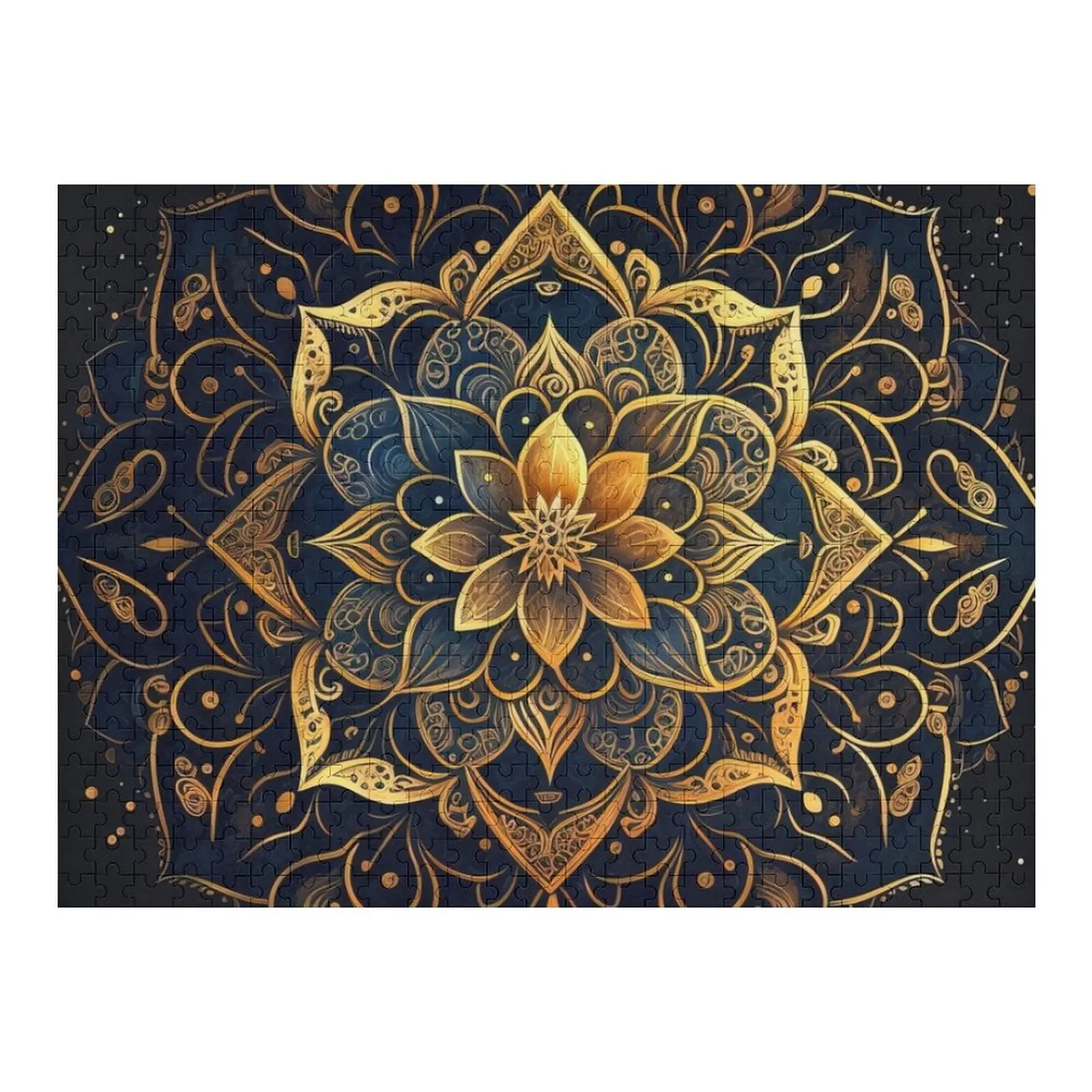الذهب ماندالا الفن، ماندالا زهرة بازل قطع صورة مخصصة لوحات ديكور خشبية مخصصة بازل قطع الذكاء