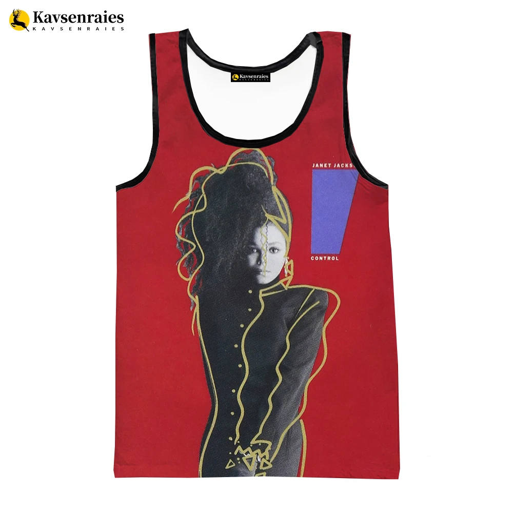 Janet Jackson 3D Printed Tank Tops Men/Women Fashion Summer O-Neck Short Sleeve Vest Hip Hop Sleeveless Shirts Streetwear Tops