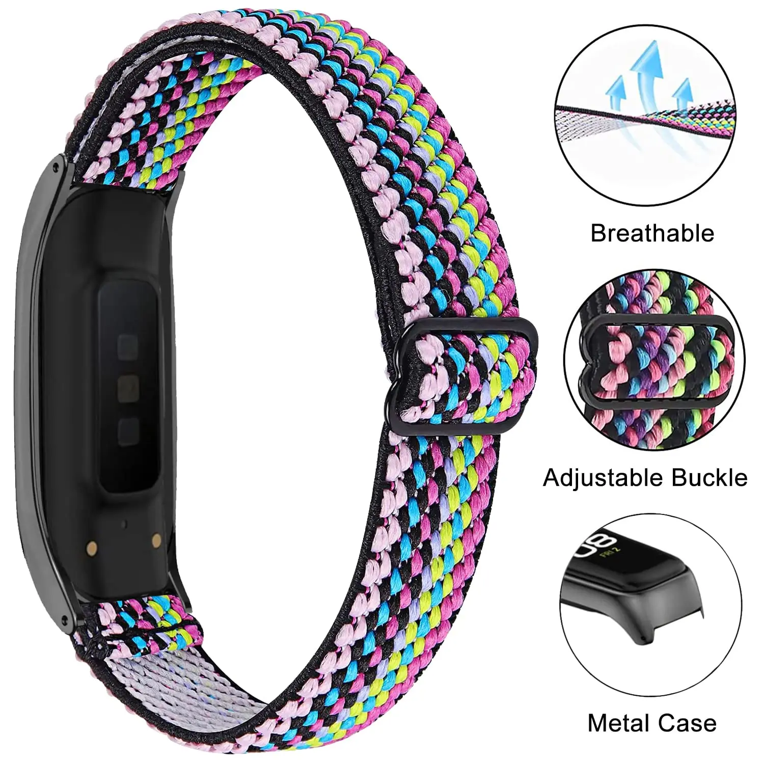 Correa elástica para Samsung Galaxy Fit 2, pulsera de nailon de tela ajustable para reloj Samsung Galaxy Fit 2, Correa deportiva