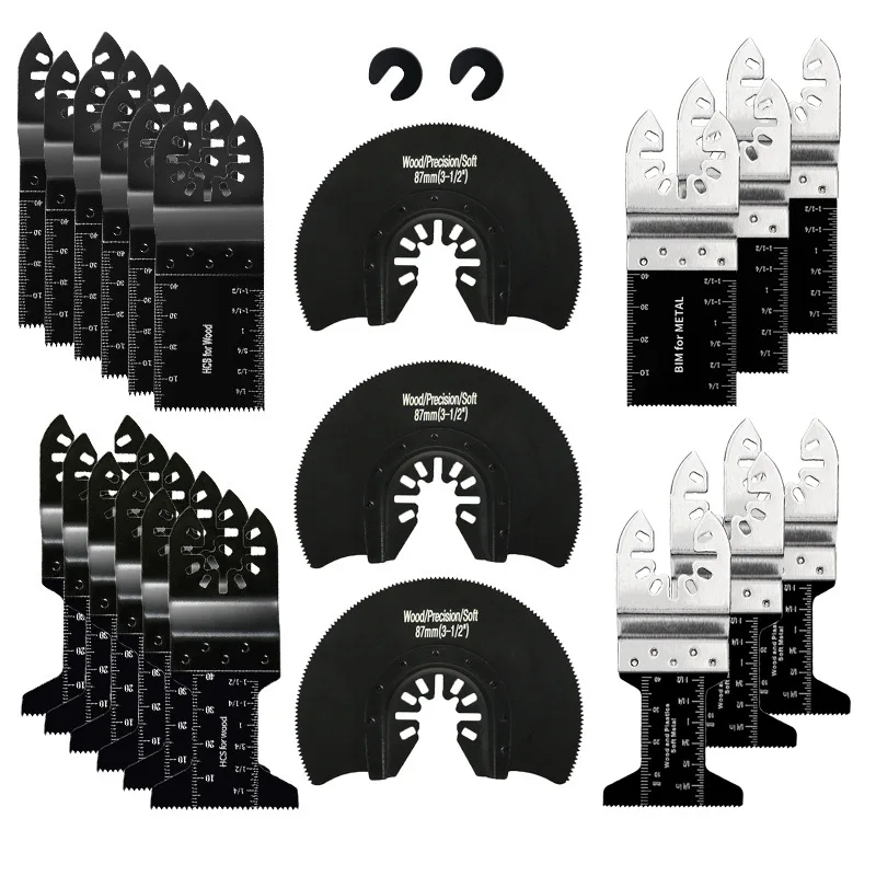 23Pcs Universal Oscillating Tool Accessories Set Saw Blades Scraper Blades Suitable for Makita Dewalt Milwaukee Bosch