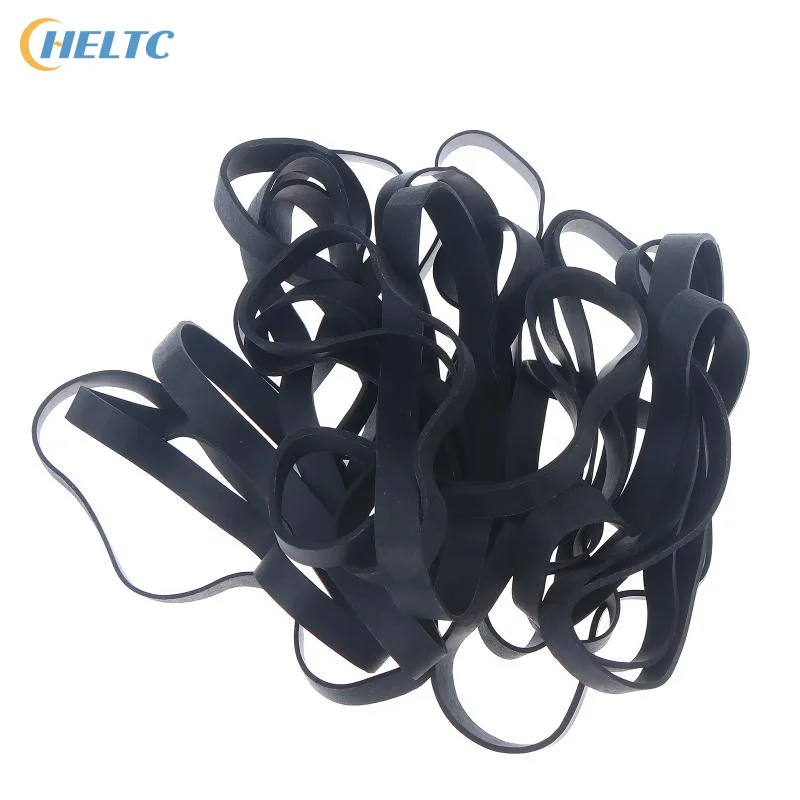 20pcs Black Rubber Bands Large Size Stretchable Elastic Rubber Ring For Office Stationery Package Supplies