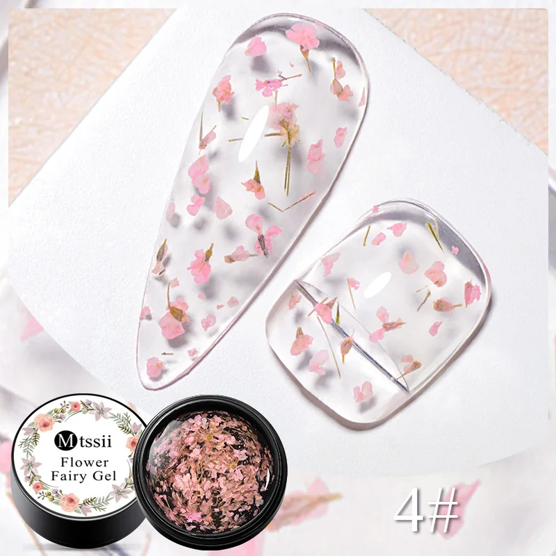 Mtssii 6ml sušené květin gel nehet krém na boty průhledný nehet umění DIY lacquer namočte pryč UV gel pro báze topologického prostoru s sušené květin nehet materiál