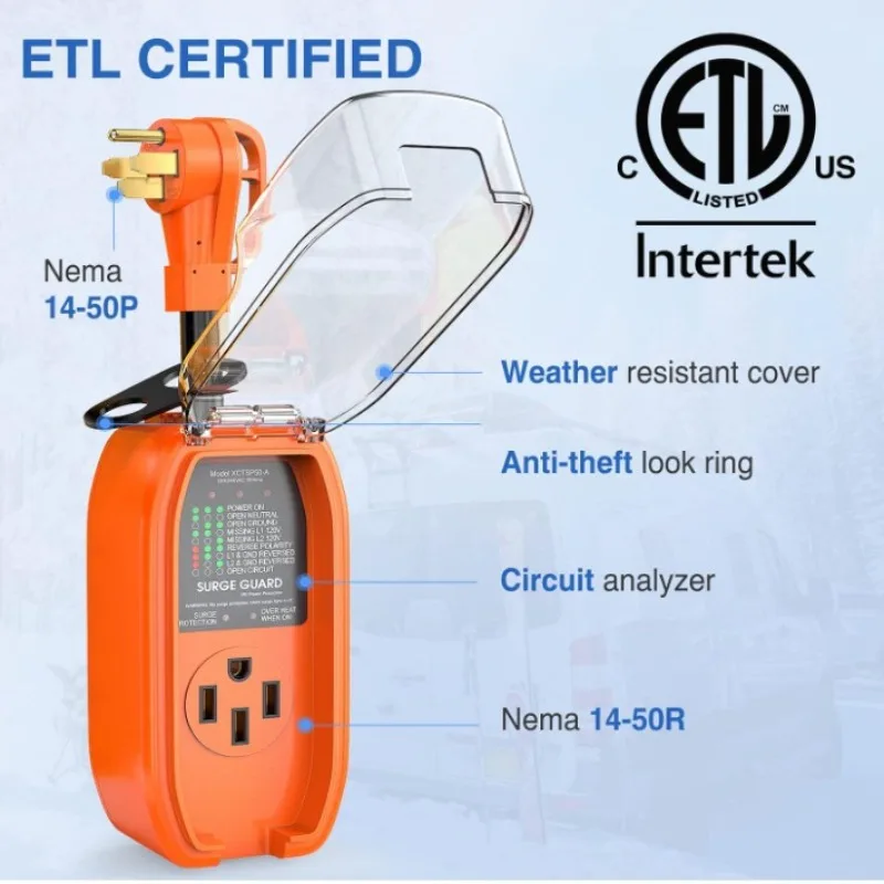 ملحقات حماية من زيادة التيار 14-50PRV، واقي من زيادة التيار الكهربائي العالمي لليخوت RV والأجهزة المنزلية