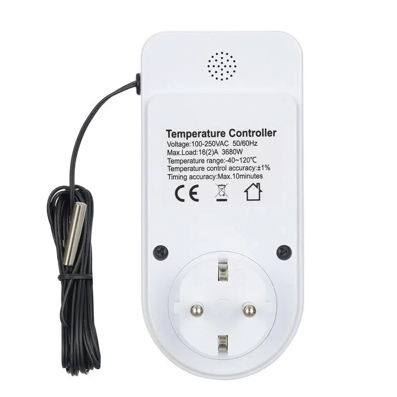 Digital Temperature Controller Socket Thermostat EU Plug 220V With Timer Switch Heating Cooling For Refrigerator Aquaculture