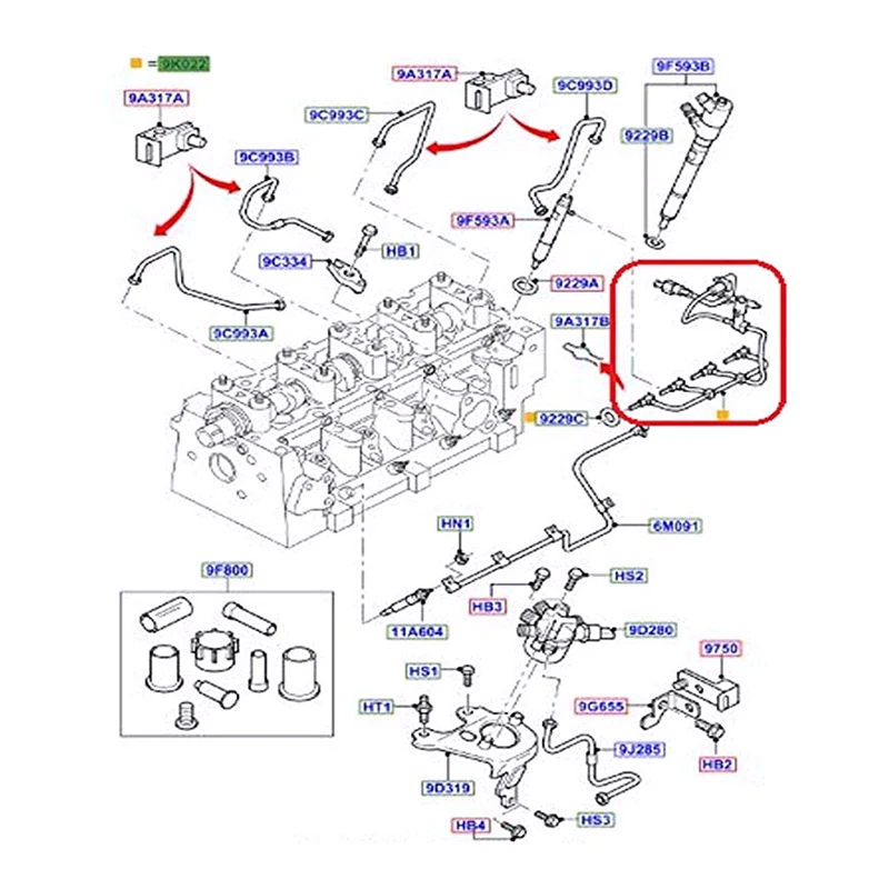 Fuel Return Leak Hose Pipe With Sensor For Ford Transit 1.8 TDCI Mondeo Focus 4M5Q9K022AG 1521487