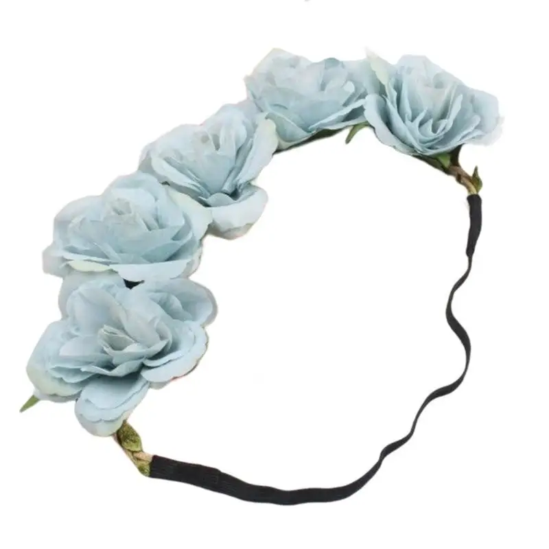 

39BD Bridal Flower Crowns Wedding Flower Headbands Floral Garland Crowns Hair Wreath