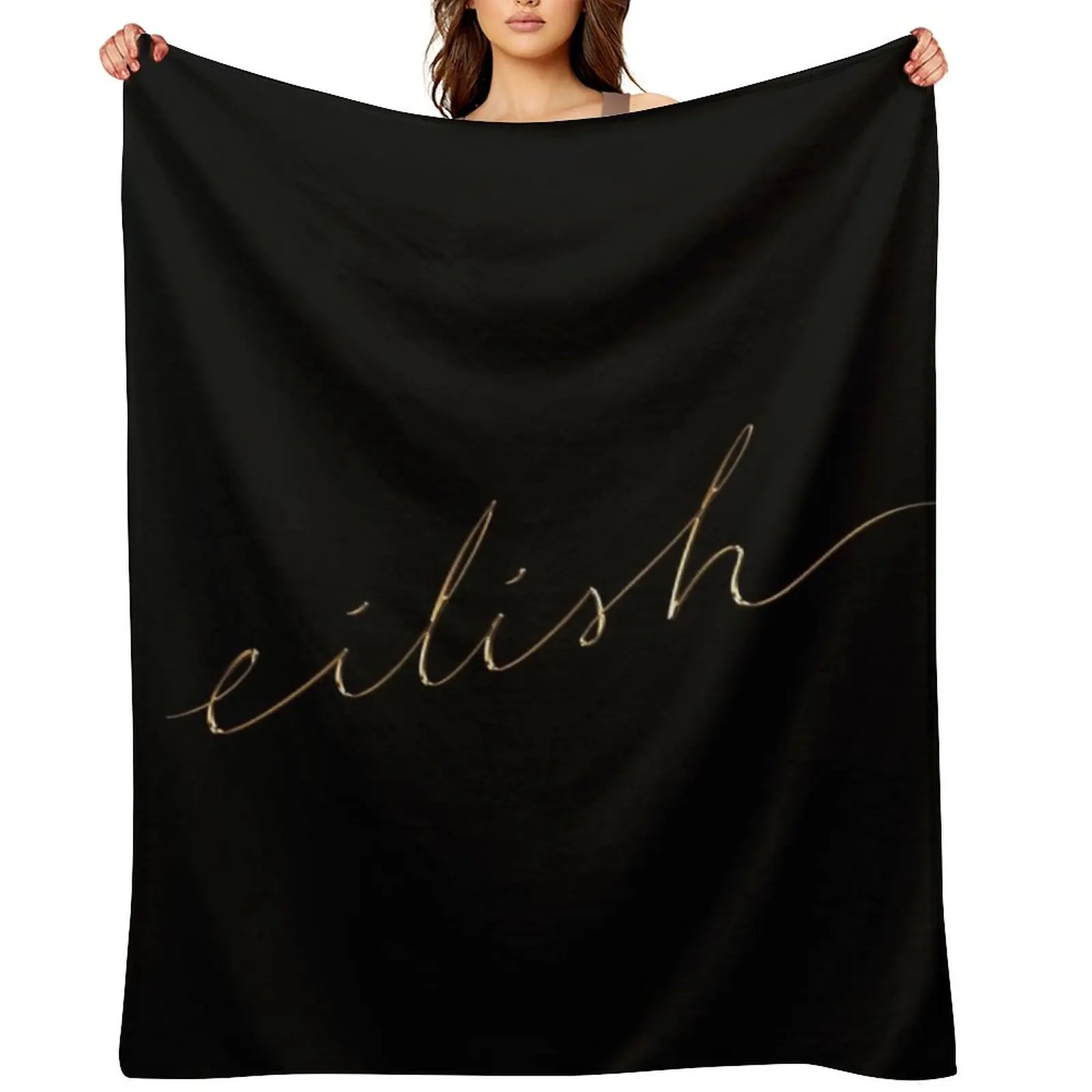 eilish fragrances gold cursive Throw Blanket Multi-Purpose Travel Bed linens Blankets