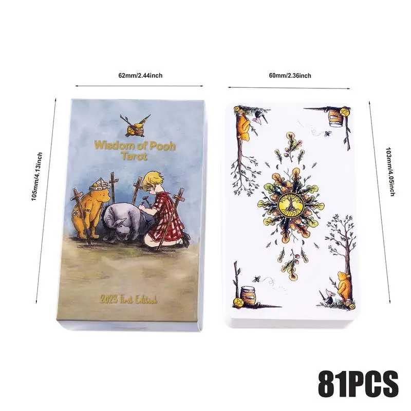 81Pcs Oracle Card Tarot Deck Card Game Wisdom of Bear Tarot Table Card Game Fortune Telling Card Divination Tools