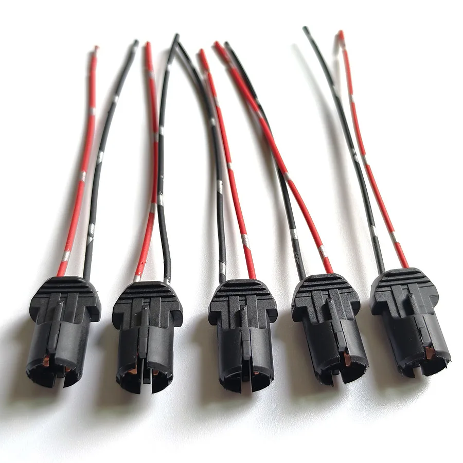 5Pcs/lot ABS T10 W5W Socket Connector Female Plug Base Adapter Compatible With WY5W 147 168 192 501 LED Bulbs Copper Wires