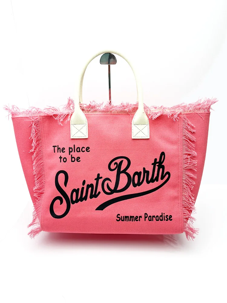 Bolsa Saint Germain Stripe para mulheres, nova prática de grande capacidade, lazer e turismo, bolsa xadrez artesanal de borla, BARTH2024