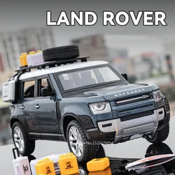 1/24 Scale Land Rover Defender Model Car Toys Diecast Alloy SUV 6 Door Can Opened Pull Back Rubber Tires Toy Boy Birthday Gifts