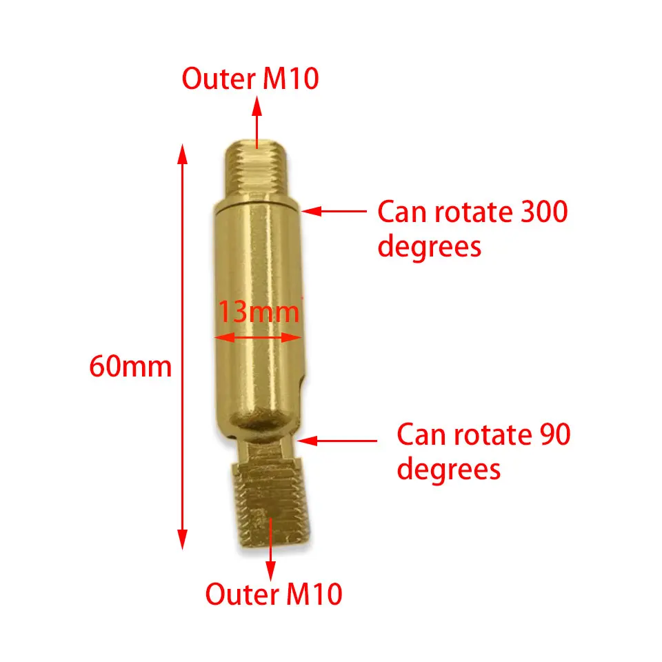 Uniwersalna głowica obrotowa głowica obrotowa M10 M8 czarny miedziany zębami wewnętrznymi i zewnętrznymi do DIY ściana światła lampka biurkowa