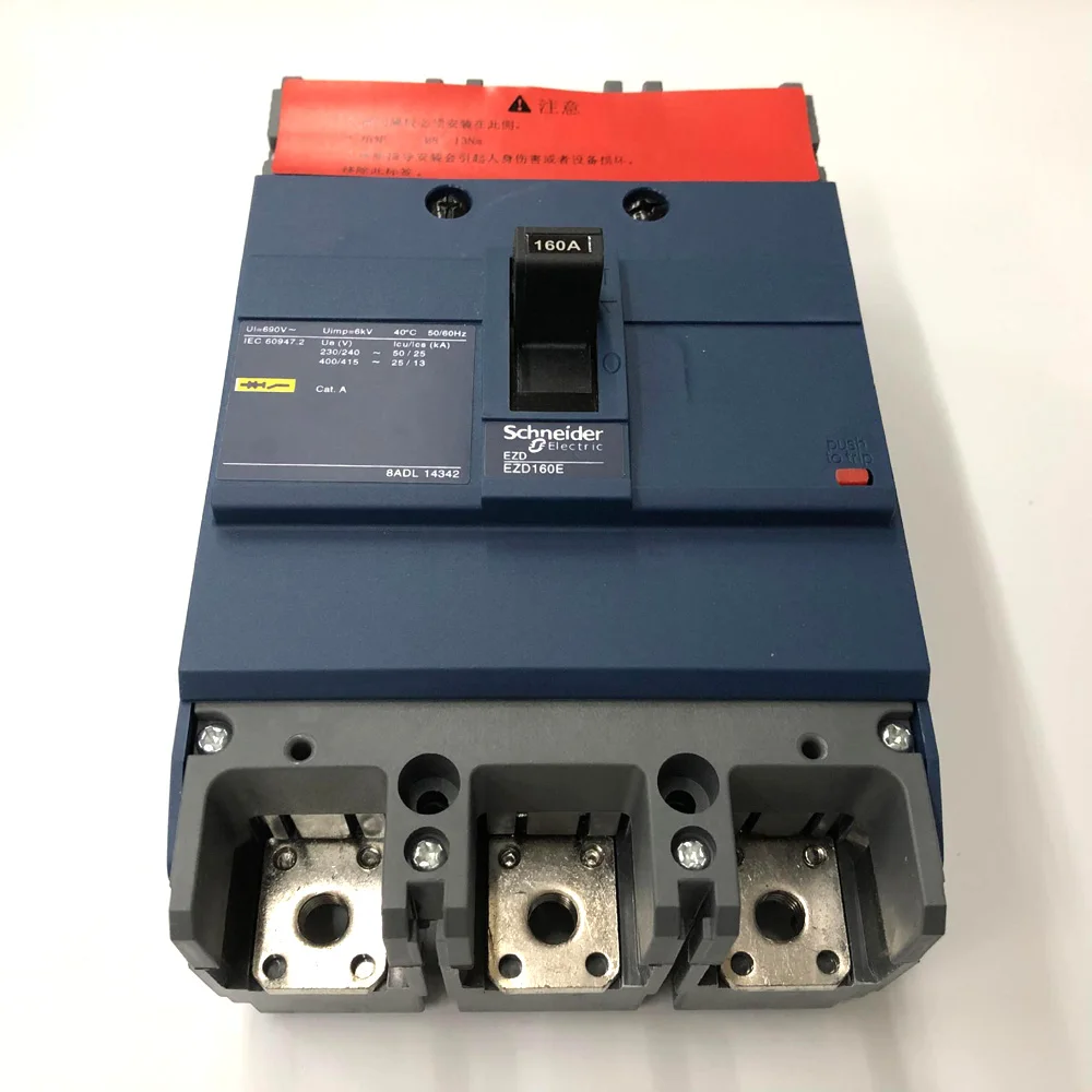 قطاع دارة كهربائية شنايدر الأصلي EZD160E3160N 3-Pole 160A 25KA حامي الجهد EZD160E TM160D مفتاح الهواء الذكي MCCB #2