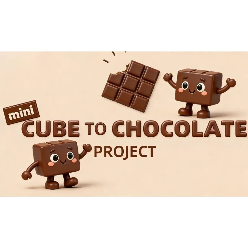 ミニキューブからチョコレートへプロジェクト-クローズアップマジックトリック-イリュージョンギミック-ステージマジック小道具-バートリック-ストリートマジシャン-子供のおもちゃ-楽しい
