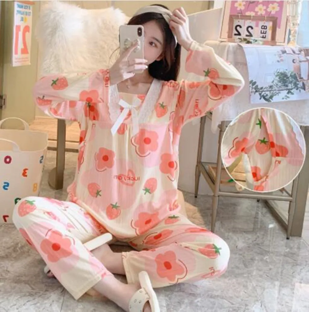 Maternity Nursing Pajamas for Women Breastfeeding Pregnant Women Nursing Pjs Set Top Pants Sleepwear Pregnancy Nightgown Clothes