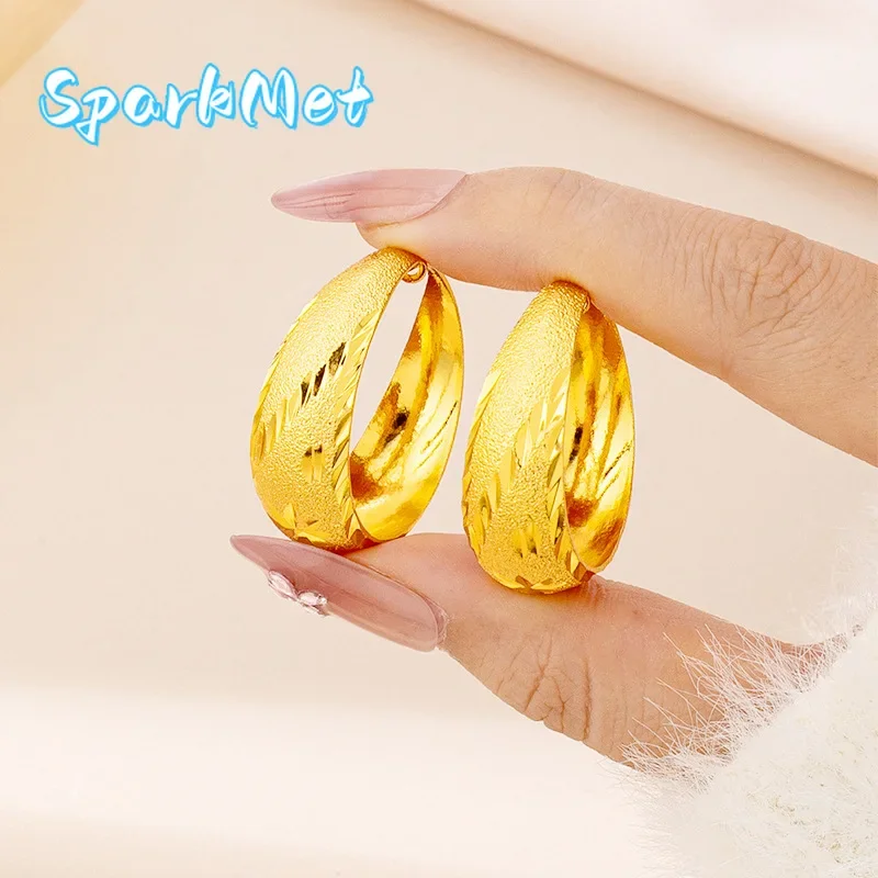 

Sparkmet Mom-Style Starry Sky Earrings Women's 24K Gold AU999 - Value-preserving AU999 pure gold, classic and timeless, ideal fo