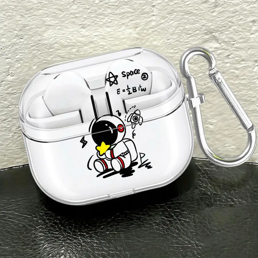Super Cute Astronaut Case For Samsung Galaxy Buds 2 Live 3Pro 3 FE 4Pro 4 Pro Clear Earphone Cases Cover