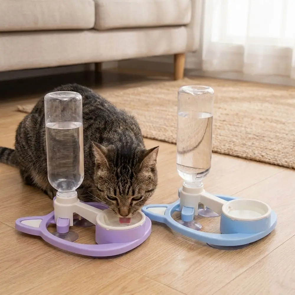 Anti-Wet Mouth Gravity Cat Water Dispenser Prevent Black Chin Gravity Refill Pet Water Station Suction Cup Base Non-Slip