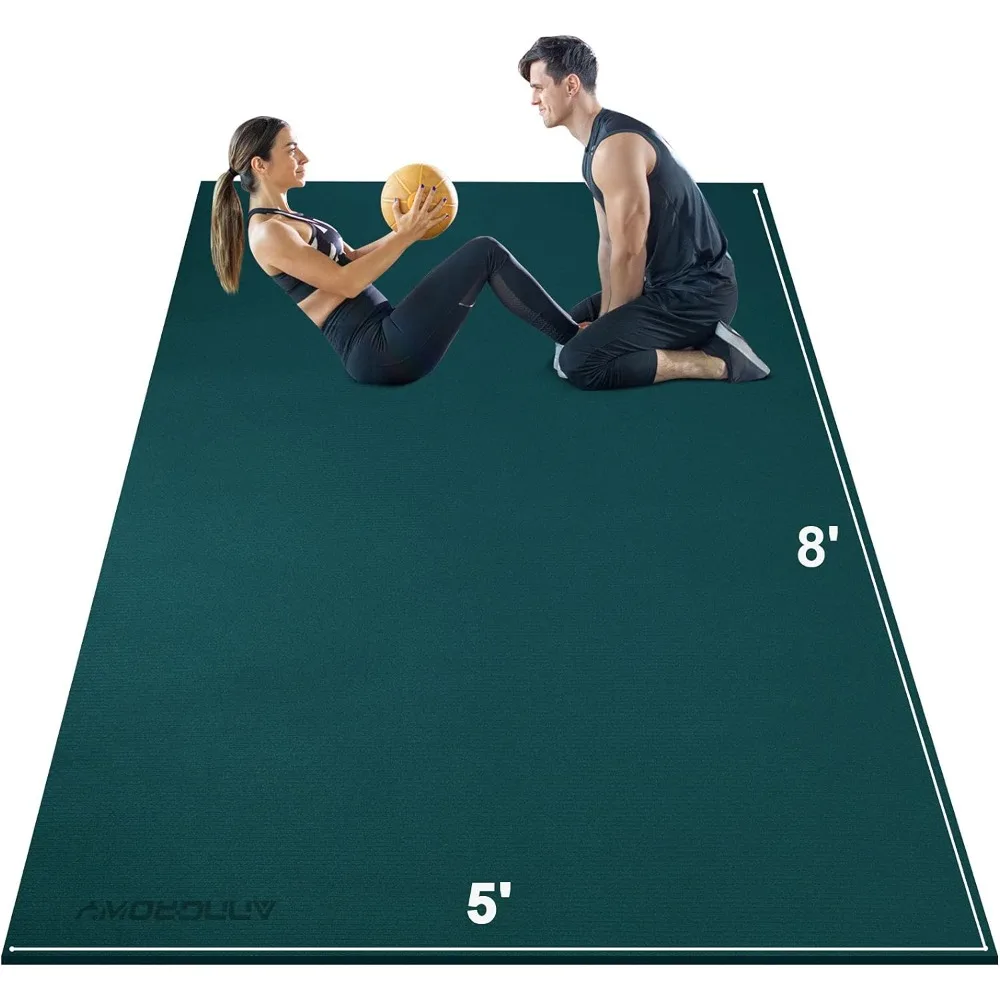 

Large Exercise Mat 8'x5'|12'x6' Workout Mat for Exercise Cardio Mat for Weightlifting, Jump Rope, MMA, Stretch, Plyo